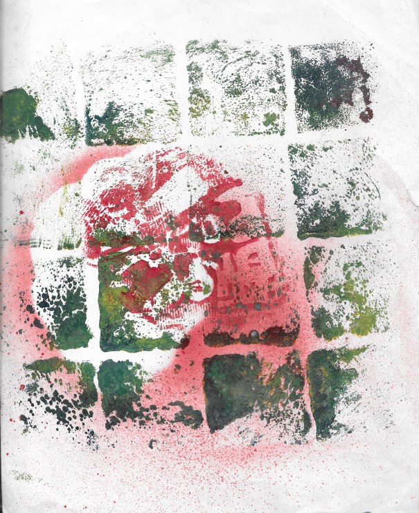 ASEMIC RED ON GREEN TILES 3